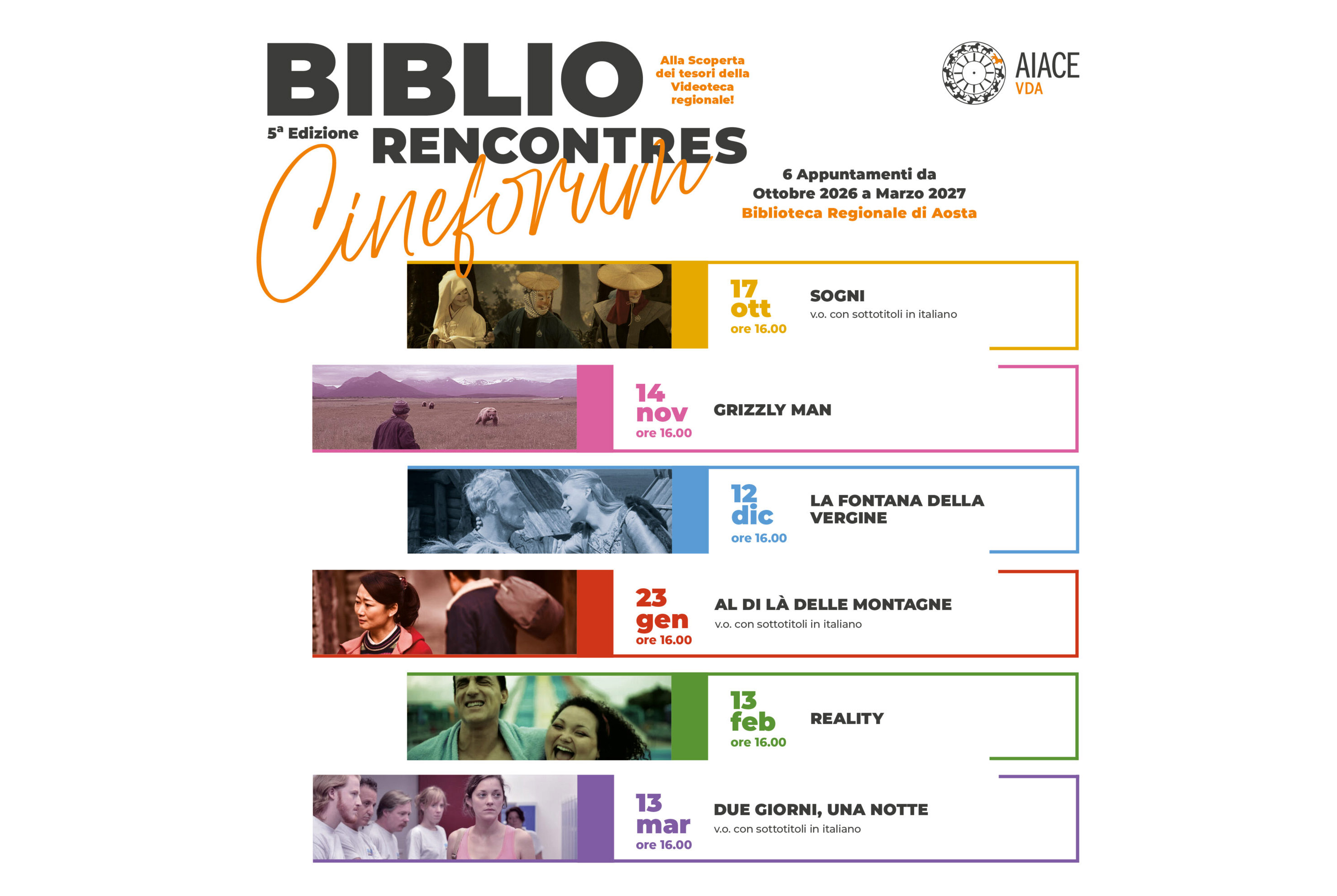 Cineforum alla Biblioteca regionale Bruno Salvadori di Aosta