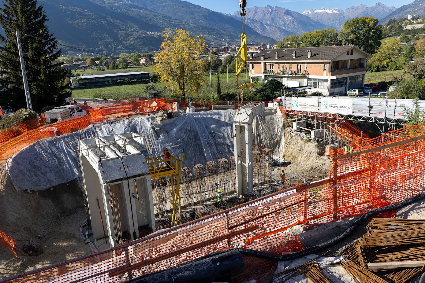 Iniziati i lavori di posa del ponte ferroviario a Saint-Christophe