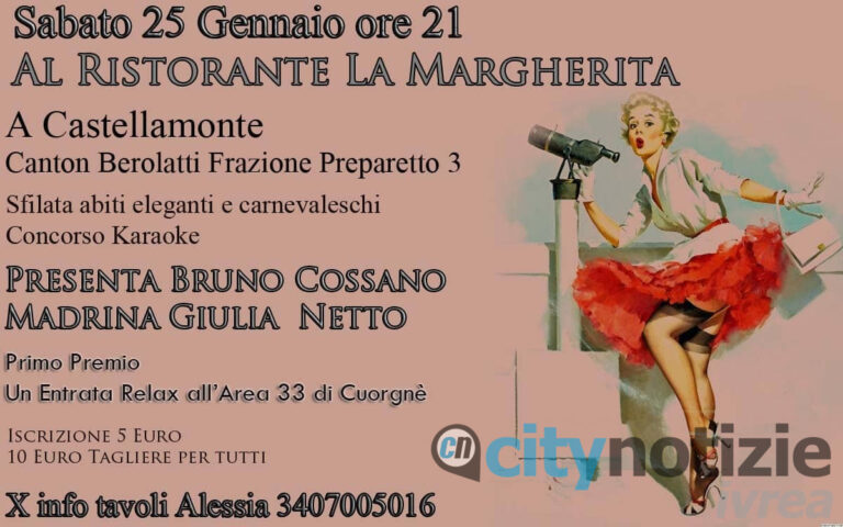 Sabato 25 gennaio serata di musica e moda a Castellamonte