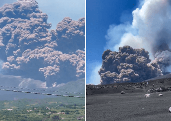Etna in eruzione, crolla parte del cratere Sud-Est – Video